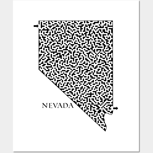 State of Nevada Maze Wall Art by gorff